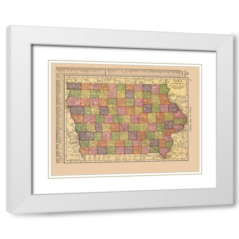 Iowa - Hammond 1910 White Modern Wood Framed Art Print with Double Matting by Hammond
