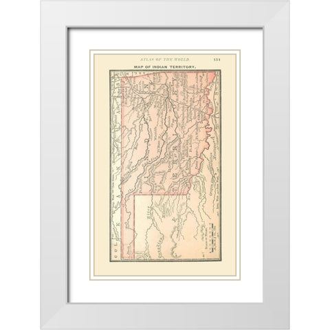 Indian Territory - Alden 1886 White Modern Wood Framed Art Print with Double Matting by Alden