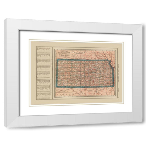 Kansas - Reynold 1921 White Modern Wood Framed Art Print with Double Matting by Reynold