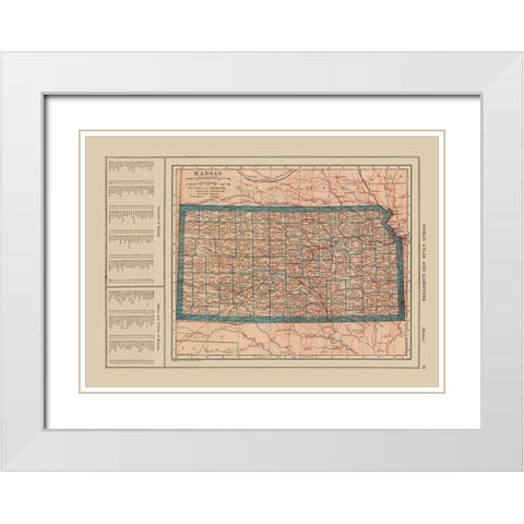 Kansas - Reynold 1921 White Modern Wood Framed Art Print with Double Matting by Reynold