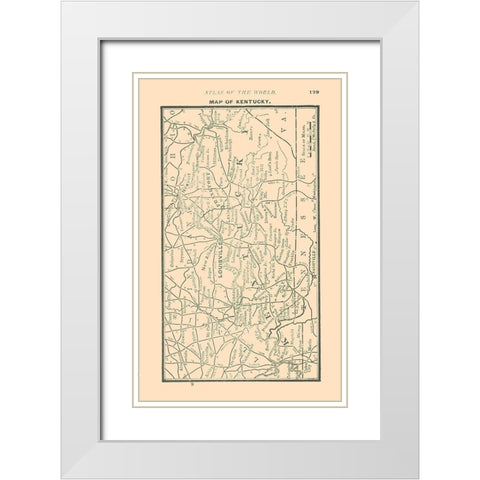 Kentucky - Alden 1886 White Modern Wood Framed Art Print with Double Matting by Alden