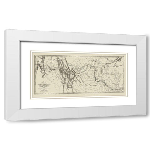 Lewis and Clark Track Across North America White Modern Wood Framed Art Print with Double Matting by Clark