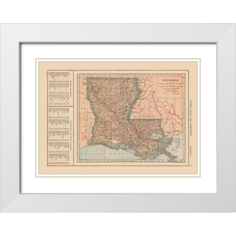 Louisiana - Reynold 1921 White Modern Wood Framed Art Print with Double Matting by Reynold