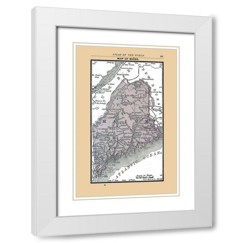 Maine - Alden 1886 White Modern Wood Framed Art Print with Double Matting by Alden