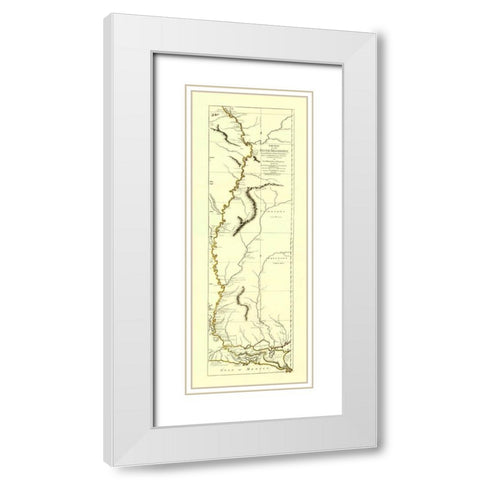 Mississippi River from Fort Chartres to the Mouth White Modern Wood Framed Art Print with Double Matting by Sayer
