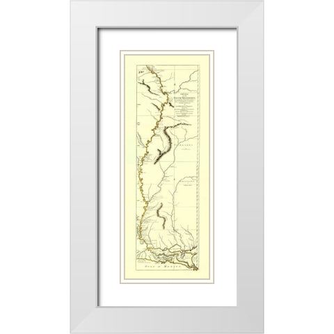 Mississippi River from Fort Chartres to the Mouth White Modern Wood Framed Art Print with Double Matting by Sayer