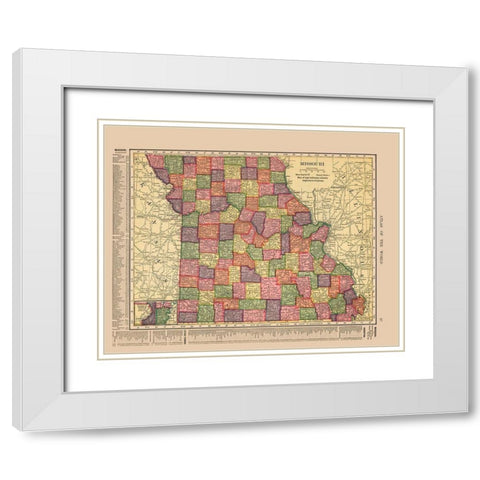 Missouri - Hammond 1910 White Modern Wood Framed Art Print with Double Matting by Hammond