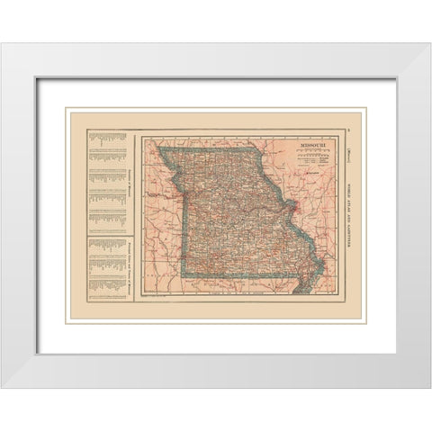 Missouri - Reynold 1921 White Modern Wood Framed Art Print with Double Matting by Reynold