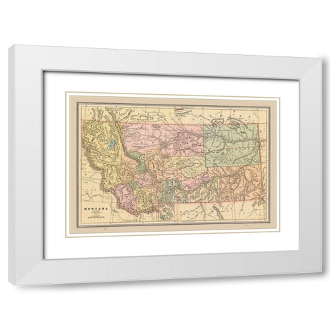 Montana - Cram 1888 White Modern Wood Framed Art Print with Double Matting by Cram