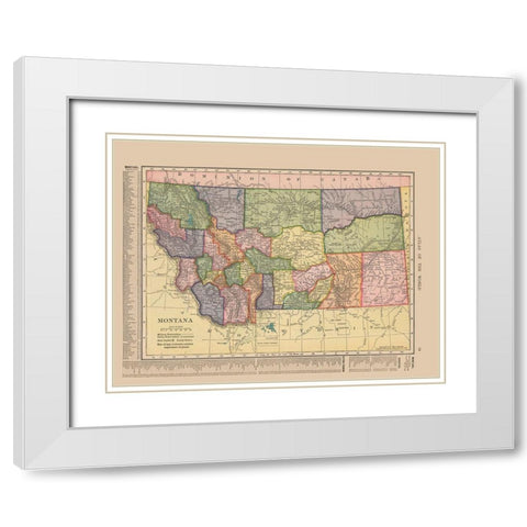 Montana - Hammond 1910 White Modern Wood Framed Art Print with Double Matting by Hammond