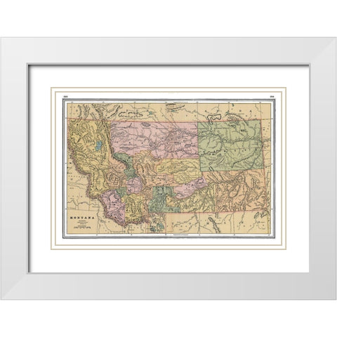Montana - Johnson 1888 White Modern Wood Framed Art Print with Double Matting by Johnson
