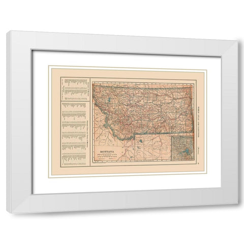 Montana - Reynold 1921 White Modern Wood Framed Art Print with Double Matting by Reynold