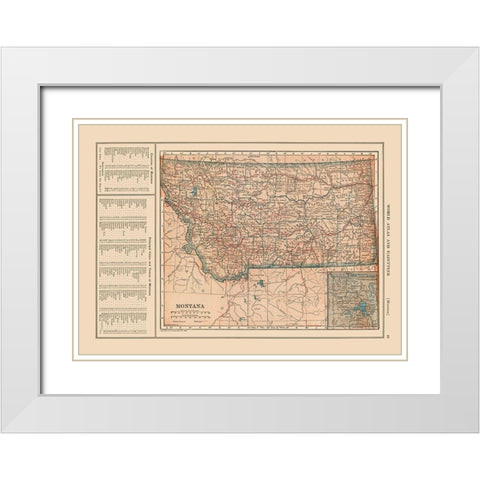 Montana - Reynold 1921 White Modern Wood Framed Art Print with Double Matting by Reynold