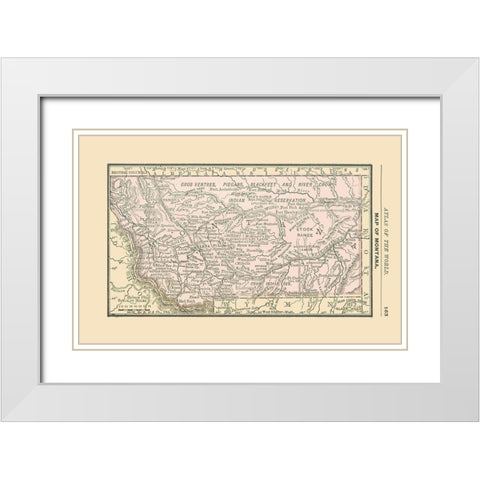 Montana - Alden 1886 White Modern Wood Framed Art Print with Double Matting by Alden