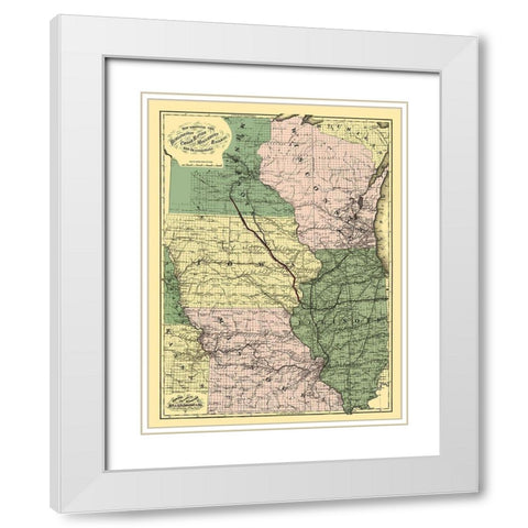 Burlington, Cedar Rapids and Minnesota Railway White Modern Wood Framed Art Print with Double Matting by Colton