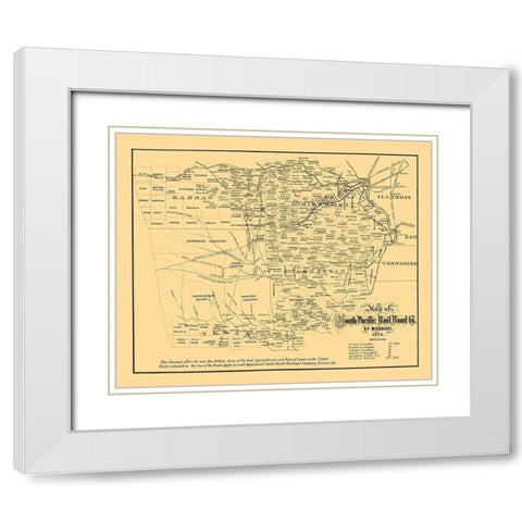 South Pacific Railroad Co of Missouri - Gast 1870 White Modern Wood Framed Art Print with Double Matting by Gast