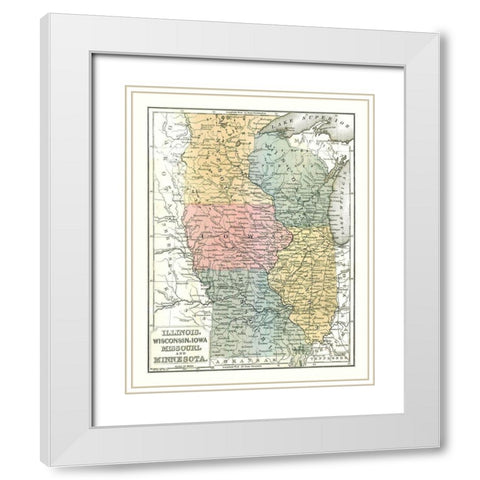North Midwest - Mitchell 1869 White Modern Wood Framed Art Print with Double Matting by Mitchell