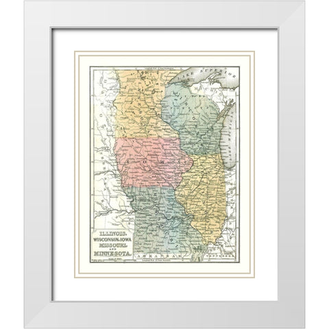 North Midwest - Mitchell 1869 White Modern Wood Framed Art Print with Double Matting by Mitchell