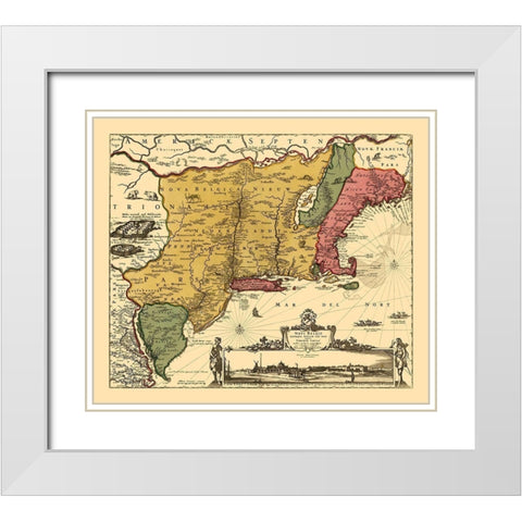 New Belgium - United States - Visscher White Modern Wood Framed Art Print with Double Matting by Visscher