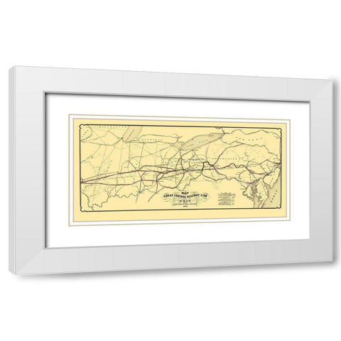 Great Central Railway Line of the West 1854 White Modern Wood Framed Art Print with Double Matting by Schuchman