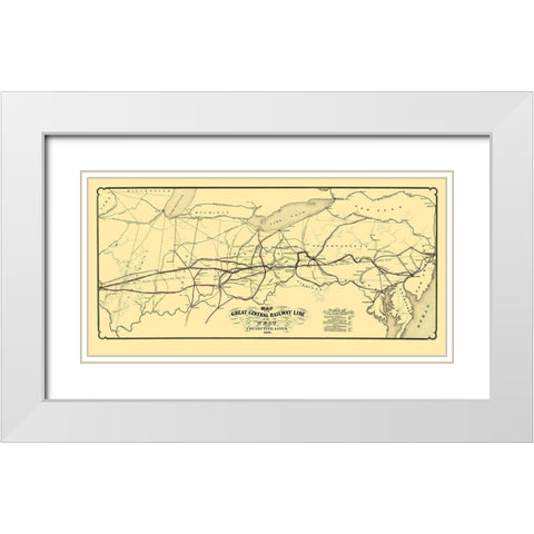 Great Central Railway Line of the West 1854 White Modern Wood Framed Art Print with Double Matting by Schuchman