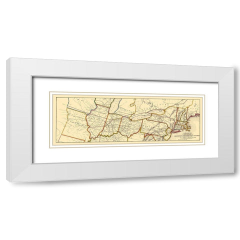 Logansport and Northern Indiana Railroad 1854 White Modern Wood Framed Art Print with Double Matting by McLellan
