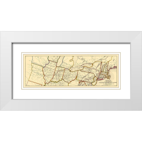 Logansport and Northern Indiana Railroad 1854 White Modern Wood Framed Art Print with Double Matting by McLellan