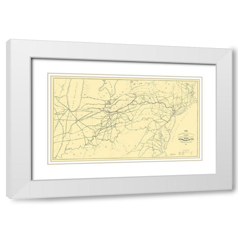 New York and Erie Railroad - 1853 White Modern Wood Framed Art Print with Double Matting by Unknown