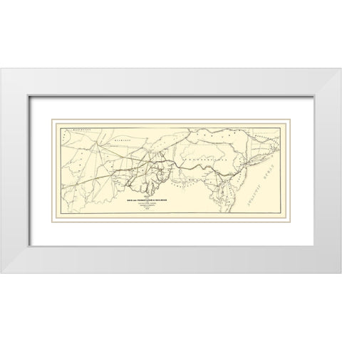 Ohio and Pennsylvania Railroad - Schuchman 1850 White Modern Wood Framed Art Print with Double Matting by Schuchman