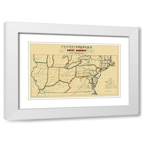 Sunbury and Erie Railroad - Kollner 1850 White Modern Wood Framed Art Print with Double Matting by Kollner