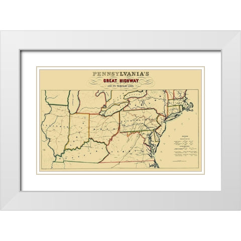 Sunbury and Erie Railroad - Kollner 1850 White Modern Wood Framed Art Print with Double Matting by Kollner
