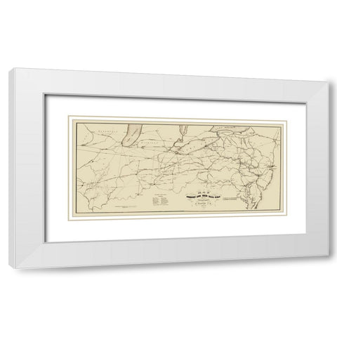 Sunbury and Erie Railroad - McLaughlin 1854 White Modern Wood Framed Art Print with Double Matting by McLaughlin