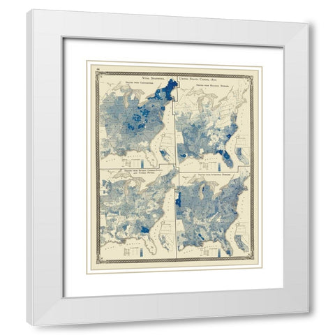 United States Distribution of Diseases White Modern Wood Framed Art Print with Double Matting by Baskin