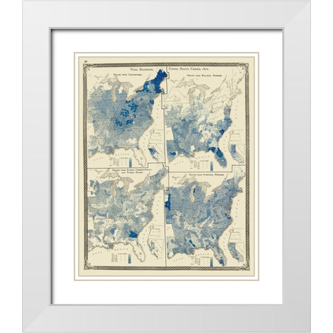 United States Distribution of Diseases White Modern Wood Framed Art Print with Double Matting by Baskin