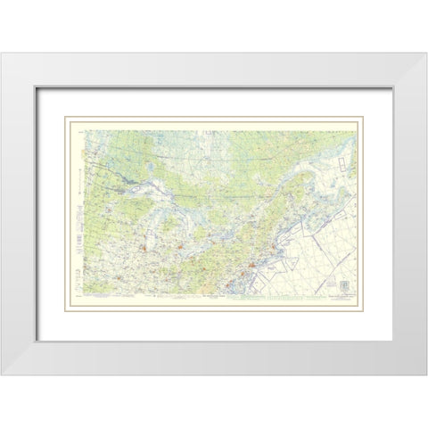 Northeast United States Aeronautical - USAF 1961 White Modern Wood Framed Art Print with Double Matting by USAF