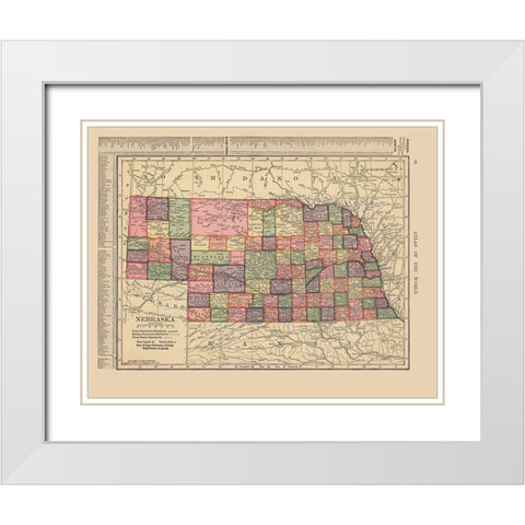 Nebraska - Hammond 1910 White Modern Wood Framed Art Print with Double Matting by Hammond