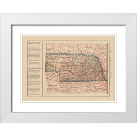 Nebraska - Reynold 1921 White Modern Wood Framed Art Print with Double Matting by Reynold