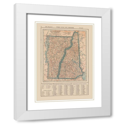 New Hampshire, Vermont - Reynold 1921 White Modern Wood Framed Art Print with Double Matting by Reynold