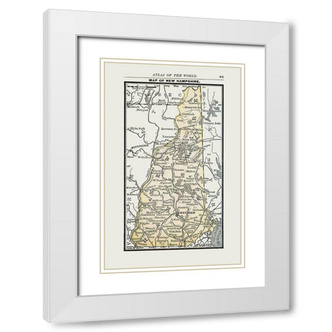New Hampshire - Alden 1886 White Modern Wood Framed Art Print with Double Matting by Alden