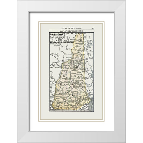 New Hampshire - Alden 1886 White Modern Wood Framed Art Print with Double Matting by Alden