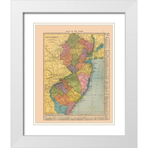 New Jersey - Hammond 1910 White Modern Wood Framed Art Print with Double Matting by Hammond