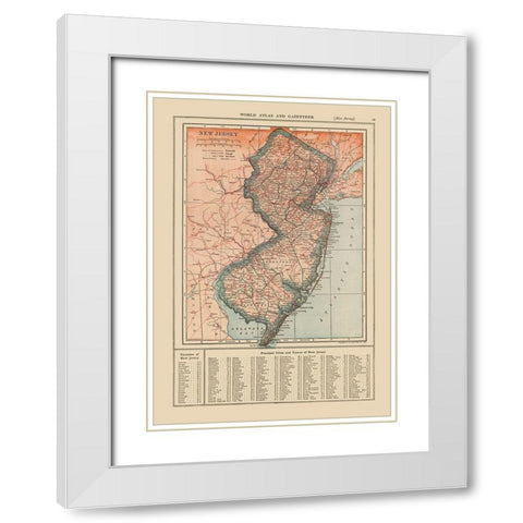New Jersey - Reynold 1921 White Modern Wood Framed Art Print with Double Matting by Reynold
