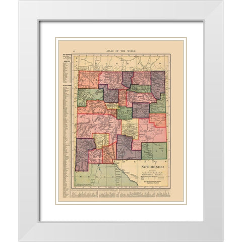New Mexico - Hammond 1910 White Modern Wood Framed Art Print with Double Matting by Hammond