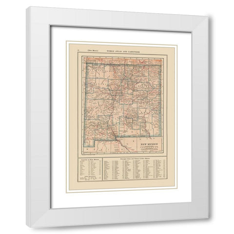 New Mexico - Reynold 1921 White Modern Wood Framed Art Print with Double Matting by Reynold