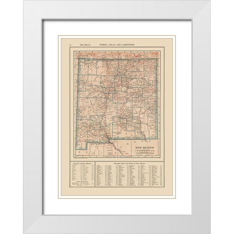 New Mexico - Reynold 1921 White Modern Wood Framed Art Print with Double Matting by Reynold