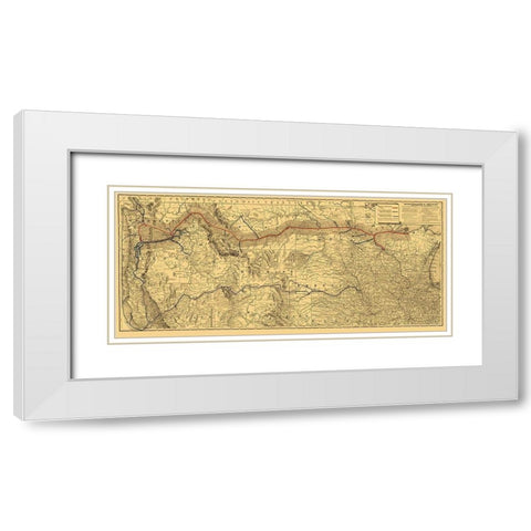 Northern Pacific Railroad - Rand McNally 1882 White Modern Wood Framed Art Print with Double Matting by Rand McNally