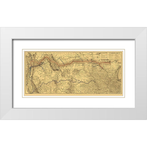 Northern Pacific Railroad - Rand McNally 1882 White Modern Wood Framed Art Print with Double Matting by Rand McNally