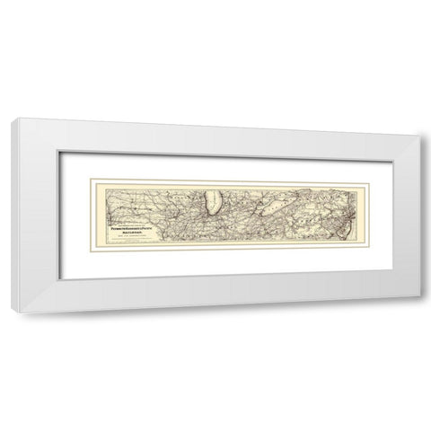 Plymouth Kankakee and Pacific Railroad 1871 White Modern Wood Framed Art Print with Double Matting by Colton