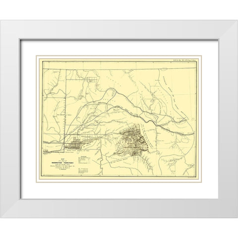 Washington Territory East of Cascade Mts White Modern Wood Framed Art Print with Double Matting by Bien