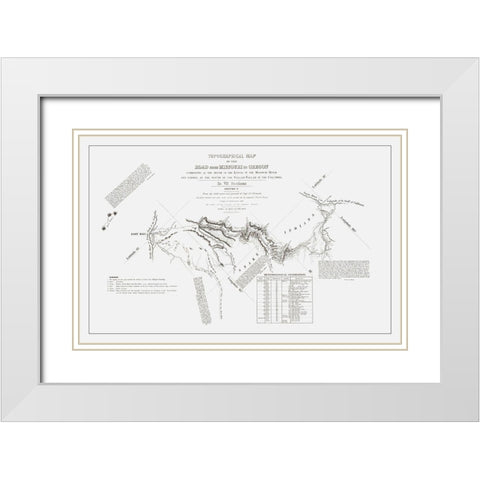 Missouri to Oregon Trail - Preuss 1846 White Modern Wood Framed Art Print with Double Matting by Preuss